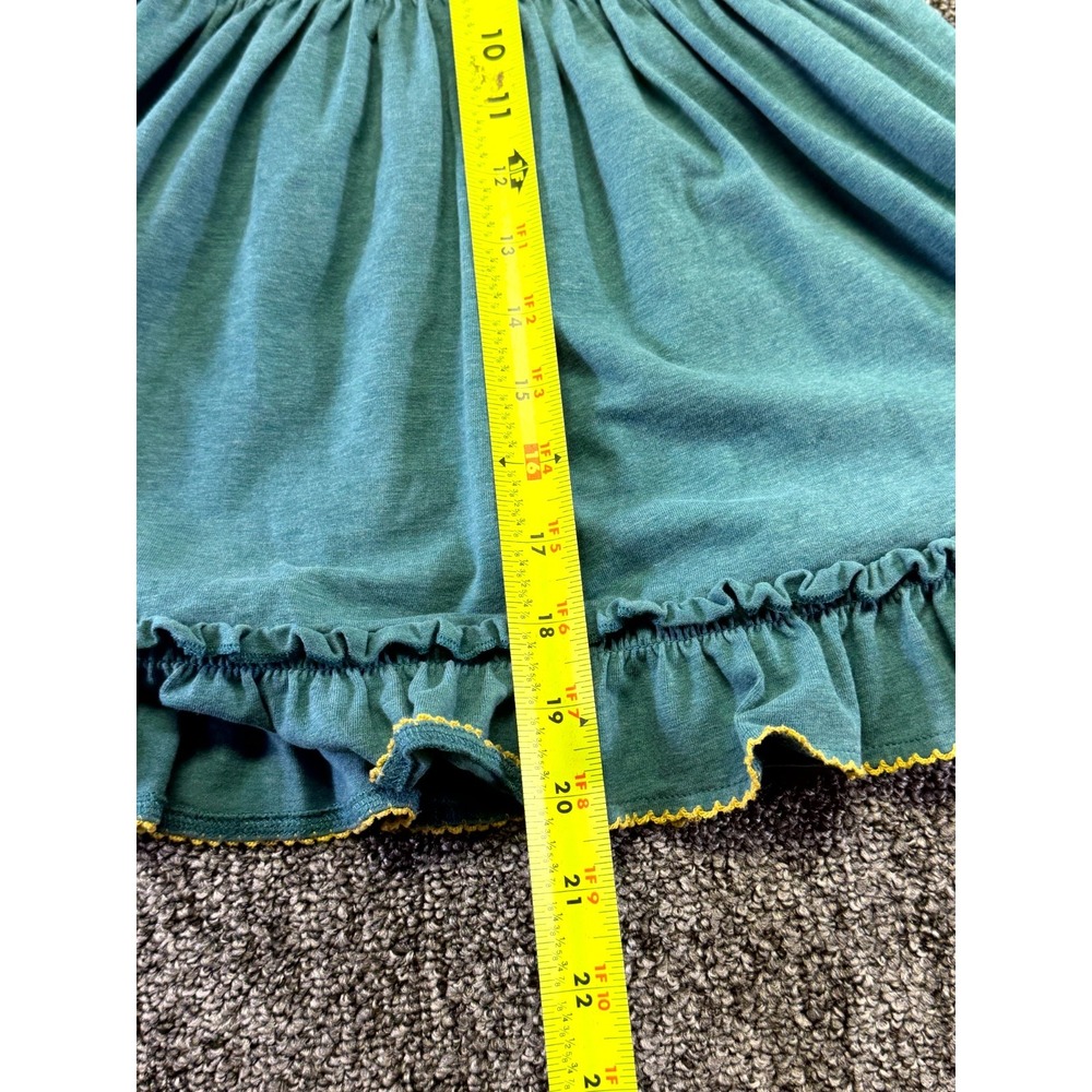 Matilda Jane Dress Girls 4 Teal Green Cotton Smocked Waist Ruffle Keyhole Back - Picture 9 of 16